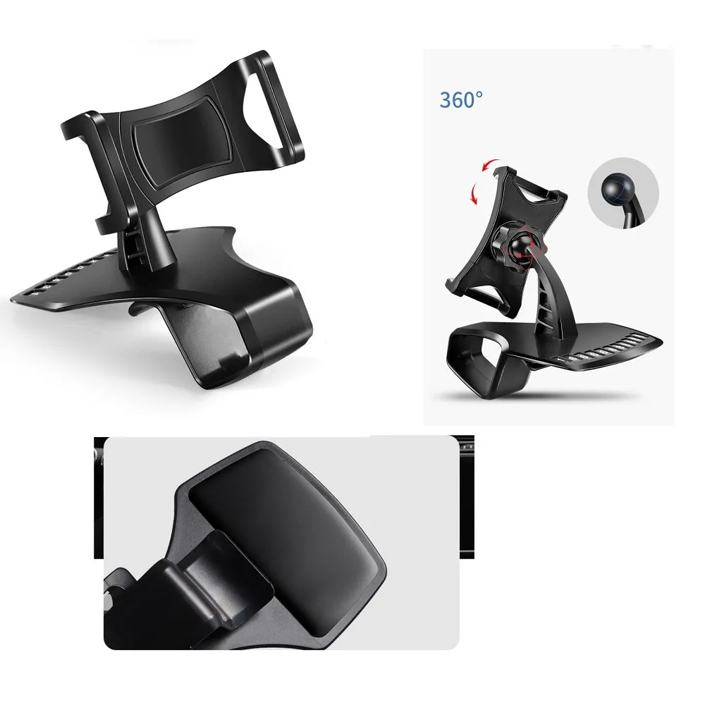 3 in 1 Car GPS Smartphone Holder: Dashboard / Visor Clamp   AC Grid Clip for ZTE Small Fresh 5 - Black