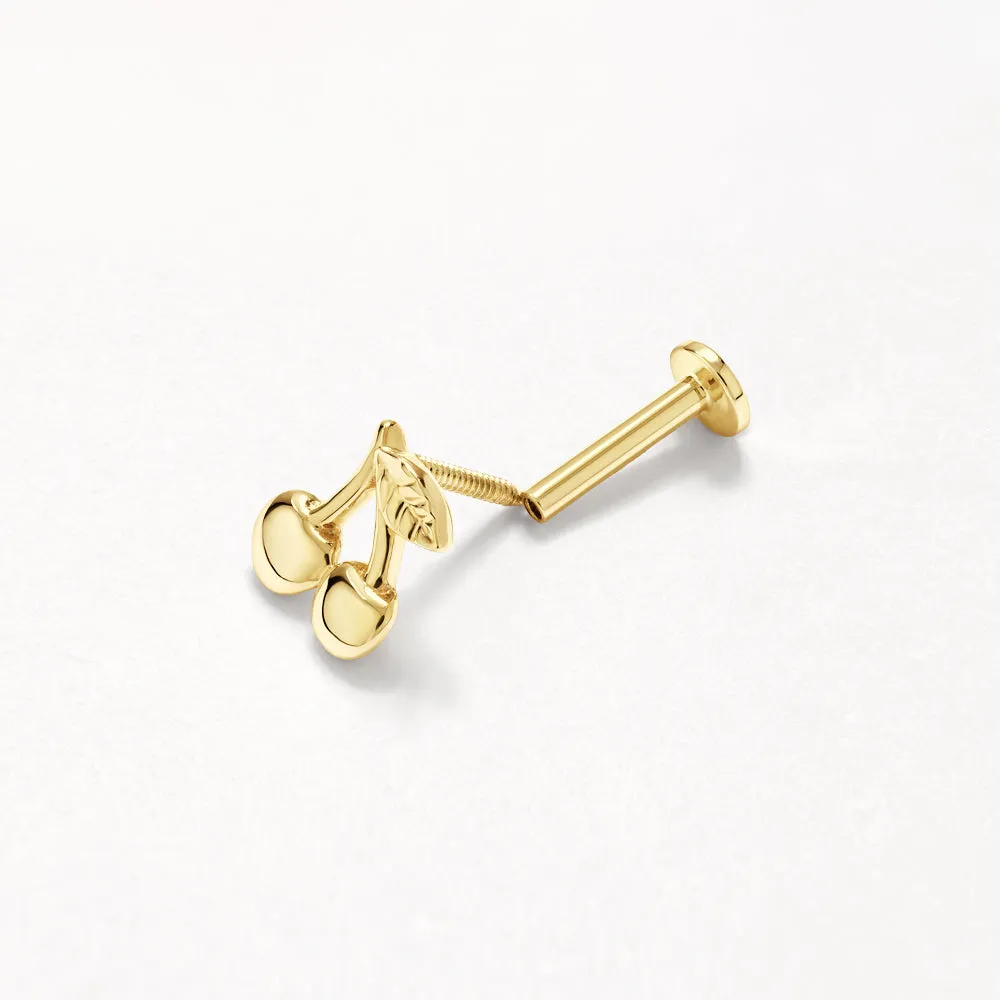 Cherry Helix Single Stud in 10k Gold