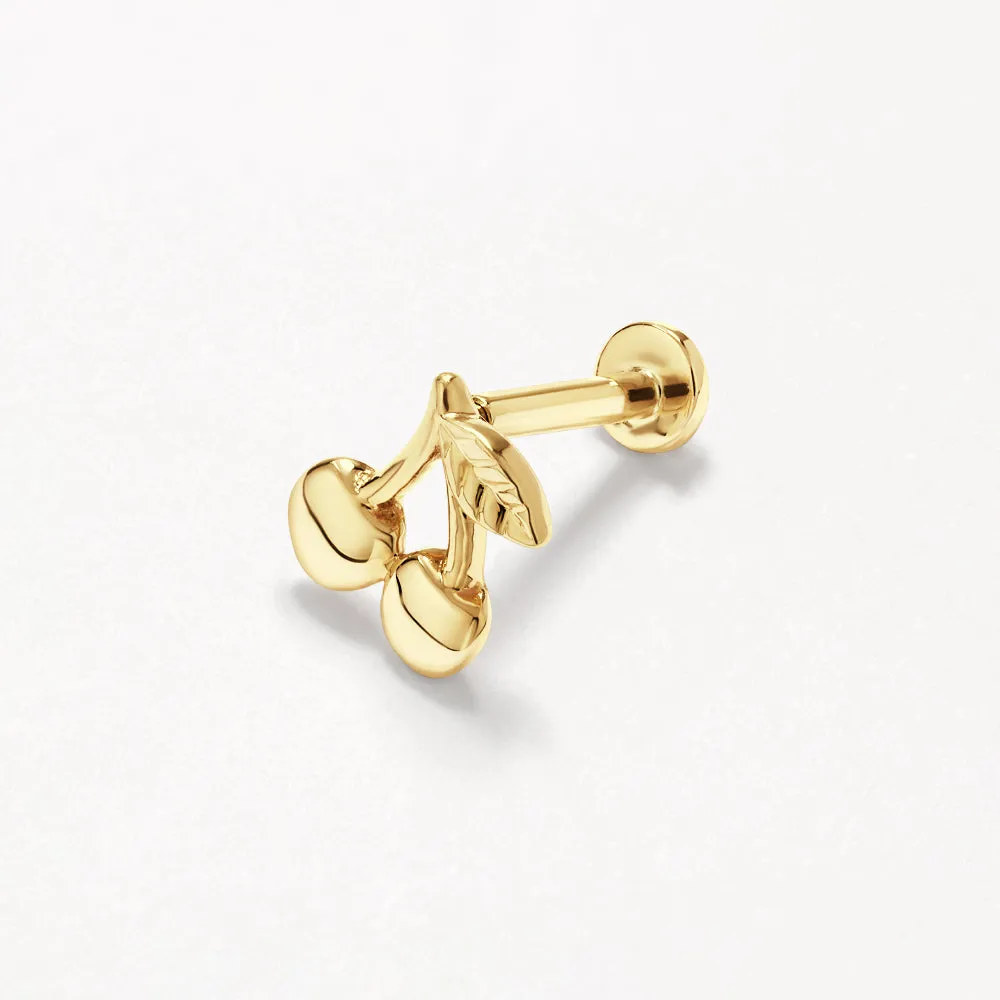 Cherry Helix Single Stud in 10k Gold