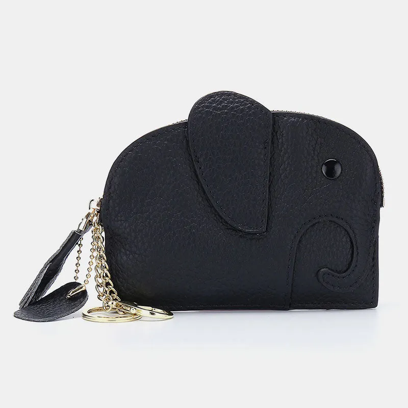 Cute Genuine Leather elephant coin bag Purse