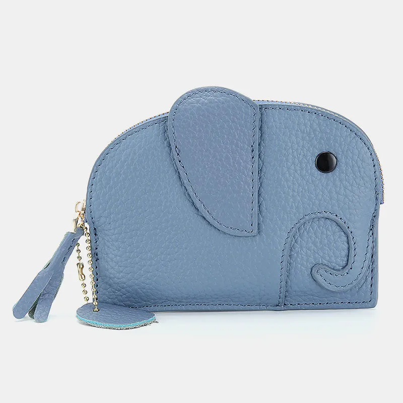 Cute Genuine Leather elephant coin bag Purse