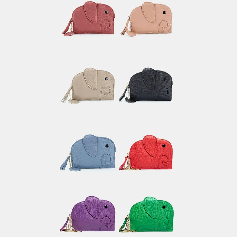 Cute Genuine Leather elephant coin bag Purse