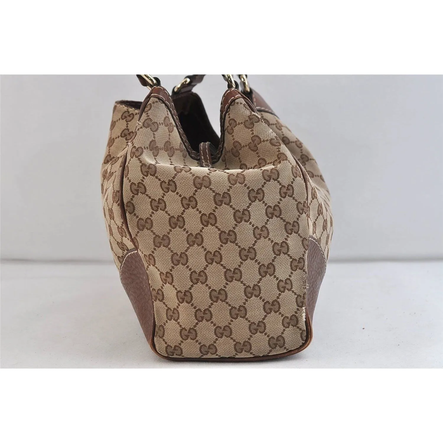 Gucci 'Charlotte' brown Guccissima XL satchel w chrome G