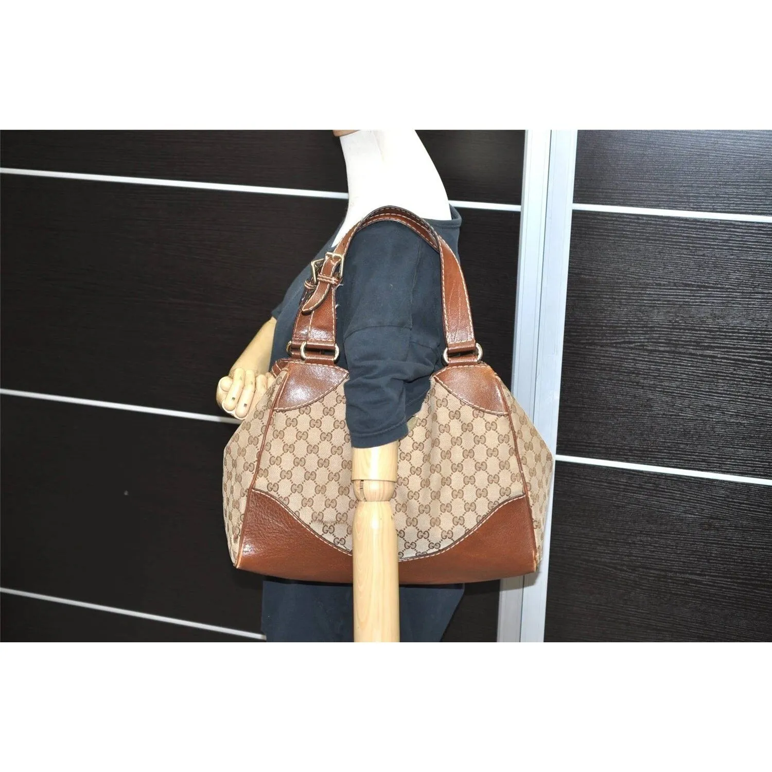 Gucci 'Charlotte' brown Guccissima XL satchel w chrome G
