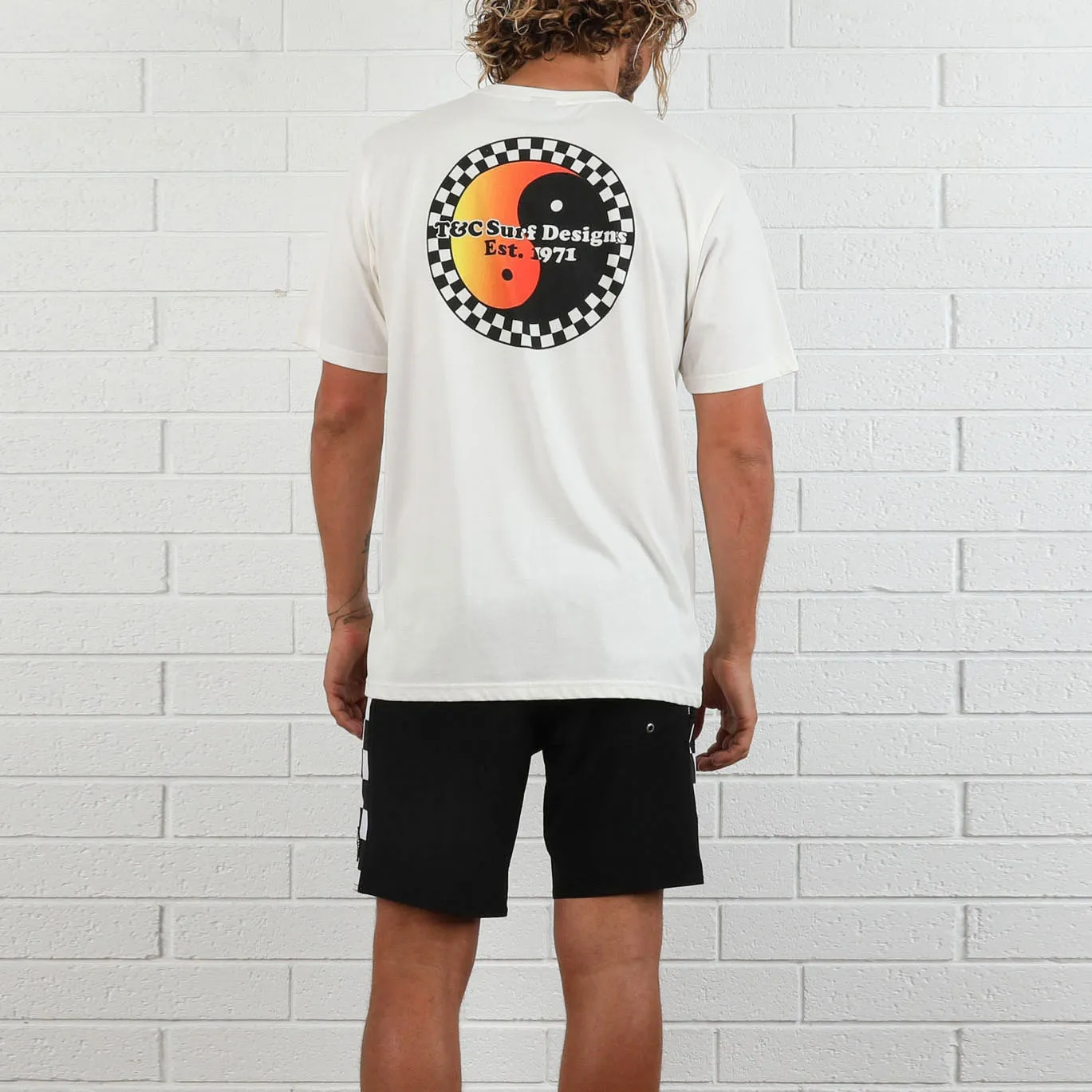 ICONIC CHECKER TEE | NATURAL