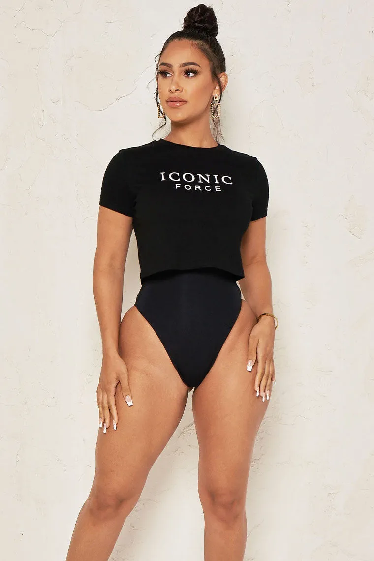 ICONIC FORCE CROP TOP-BLACK