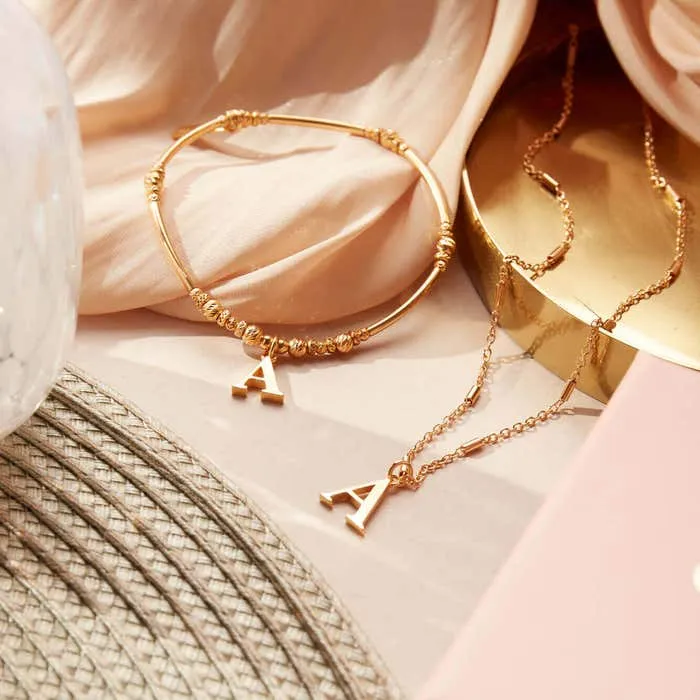 Iconic Initial R Bracelet - Gold - GBMNFR4043R