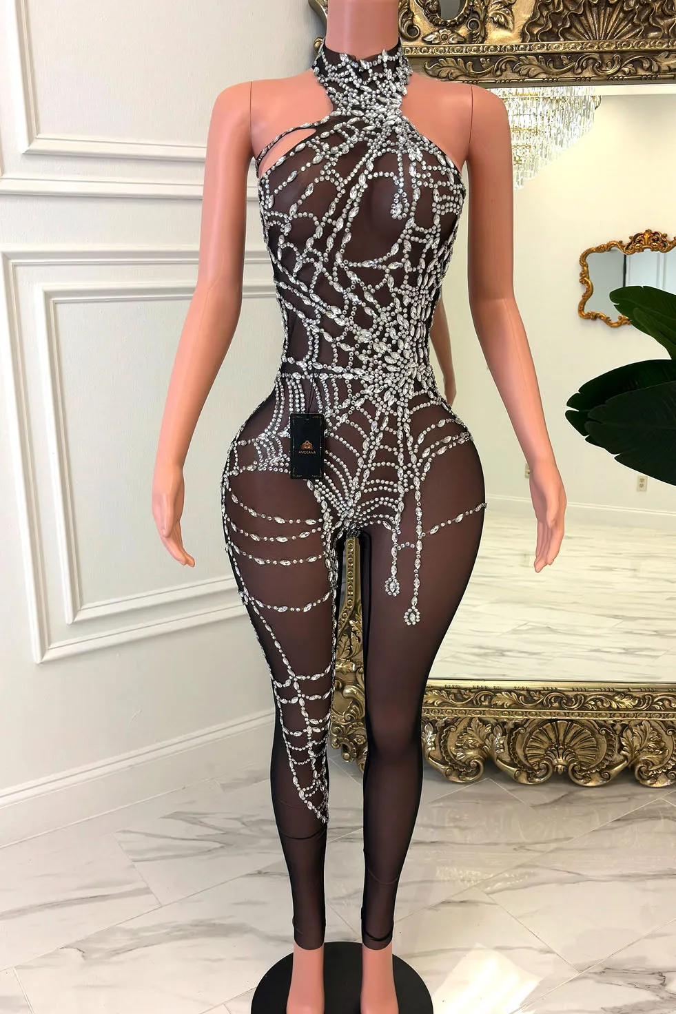 Midnight Web Black Bodysuit