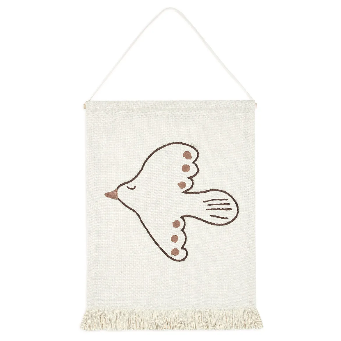 Nobodinoz Bird Embroidery Wall Hanging