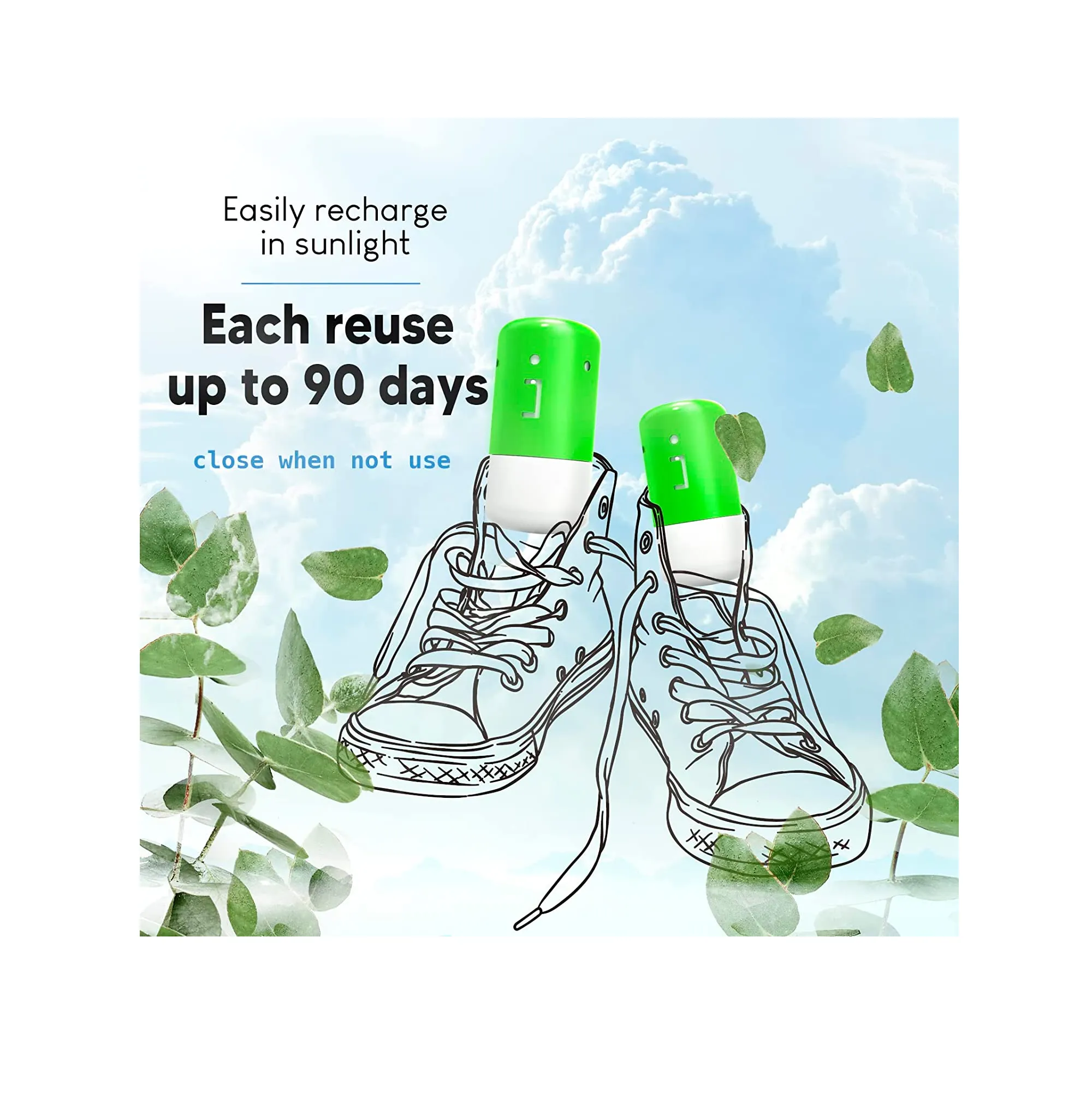 Shoe Deodorizer Balls for Sneaker 6 Pack Eucalyptus & Mint Essential Oil