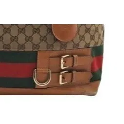 SOLD- Gucci brown Guccissima Web Heritage XL Tote w red & green